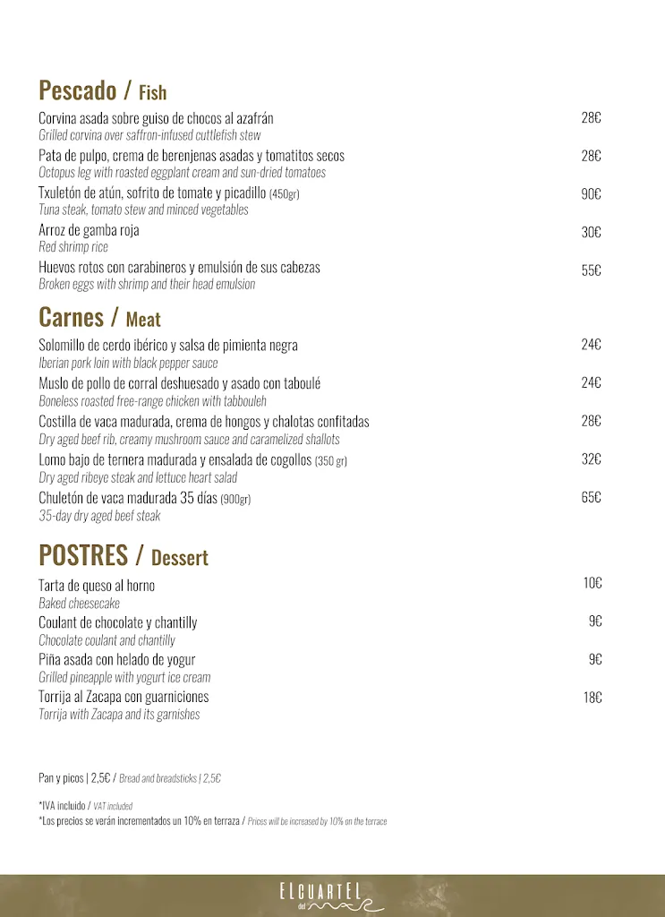 Menu_El Cuartel del Mar_Chiclana de la Frontera_immagine_2