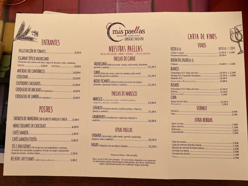 Menu_Mis Paellas_Chiclana de la Frontera_image_1