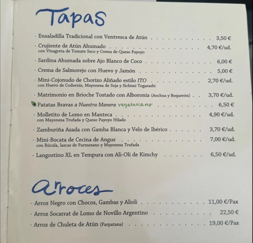 Menu_Restaurante ITO tapas chiclana_Chiclana de la Frontera_image_1