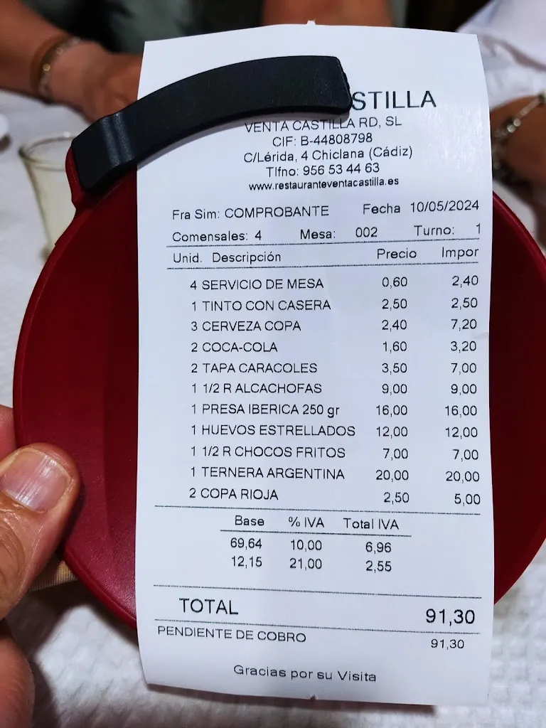 Javier Barrera Guerrero_Restaurante Venta Castilla_Chiclana de la Frontera_review