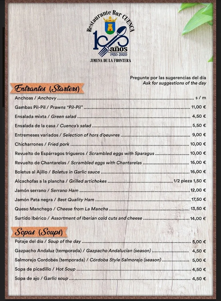Menu_RESTAURANTE CUENCA_Jimena de la Frontera_image_4