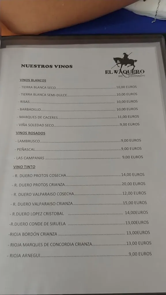 Menu_Bar Restaurante El vaquero_Jimena de la Frontera_image_3