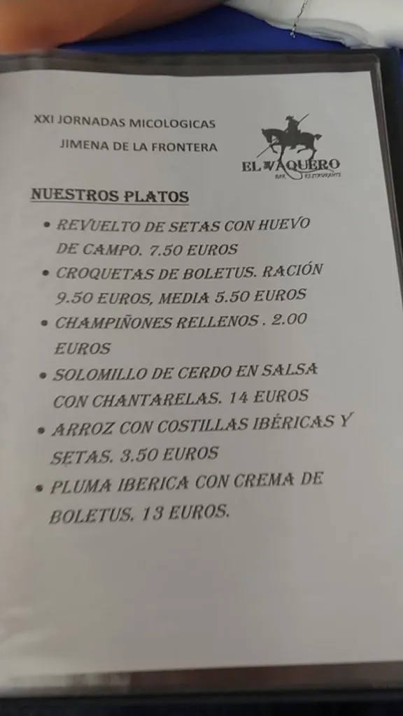 Menu_Bar Restaurante El vaquero_Jimena de la Frontera_image_4