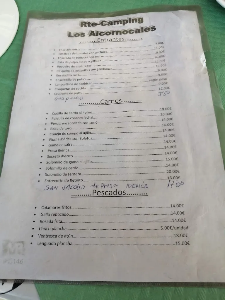 Menu_Restaurante Camping Los Alcornocales_Jimena de la Frontera_image_4