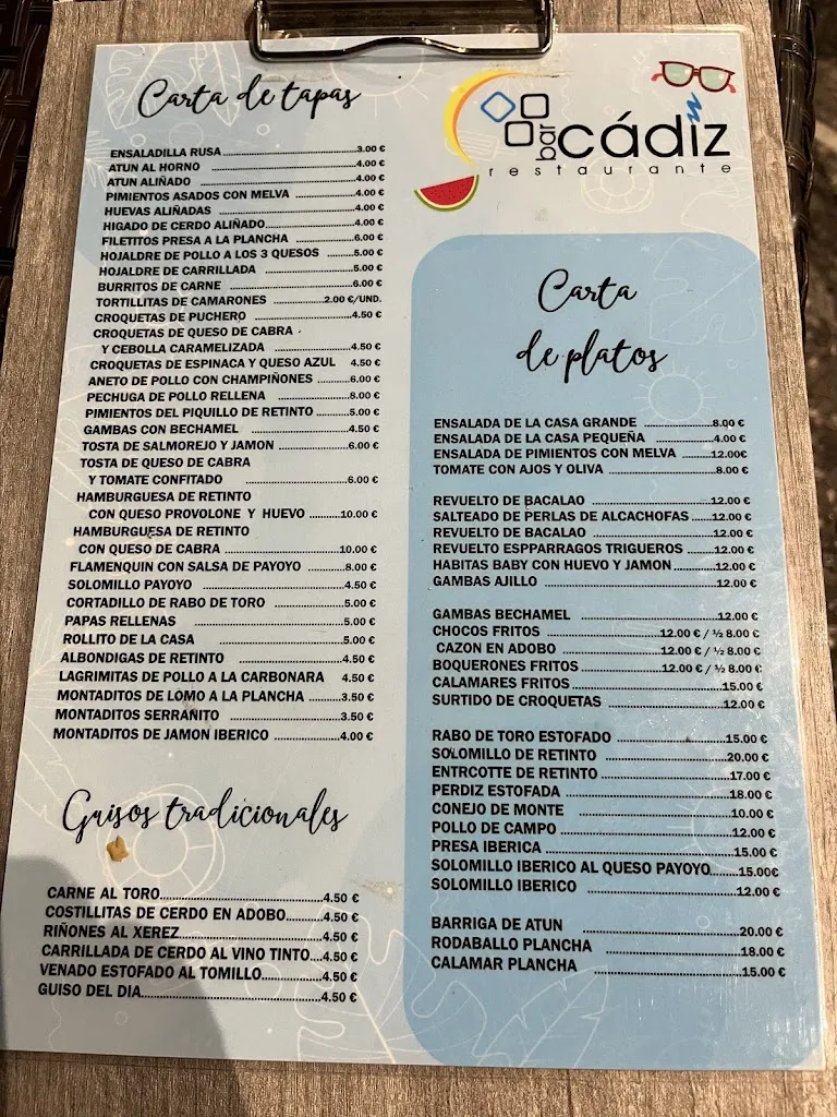 Menu_Bar Cádiz_Medina-Sidonia_image_4