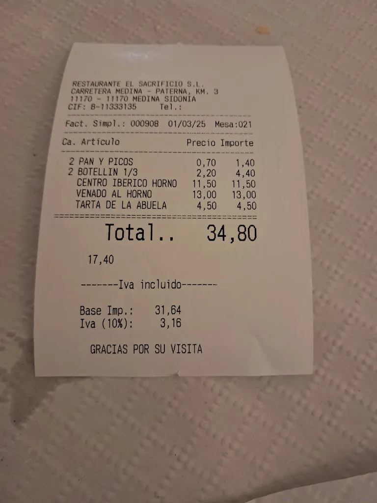 Keko Álvarez González_venta el sacrificio_Medina-Sidonia_review