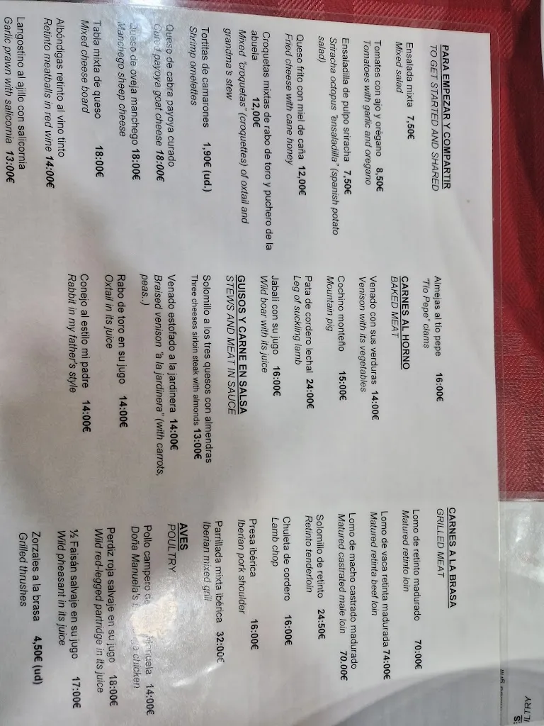 Menu_El Castillo Restaurante  Hotel_Medina-Sidonia_image_2