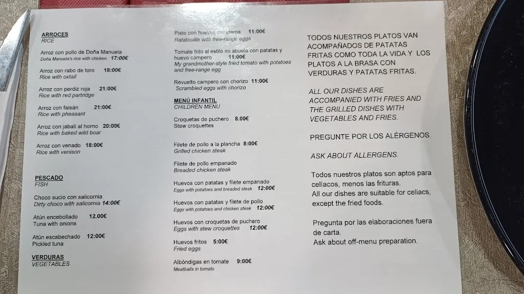 Menu_El Castillo Restaurante  Hotel_Medina-Sidonia_image_3