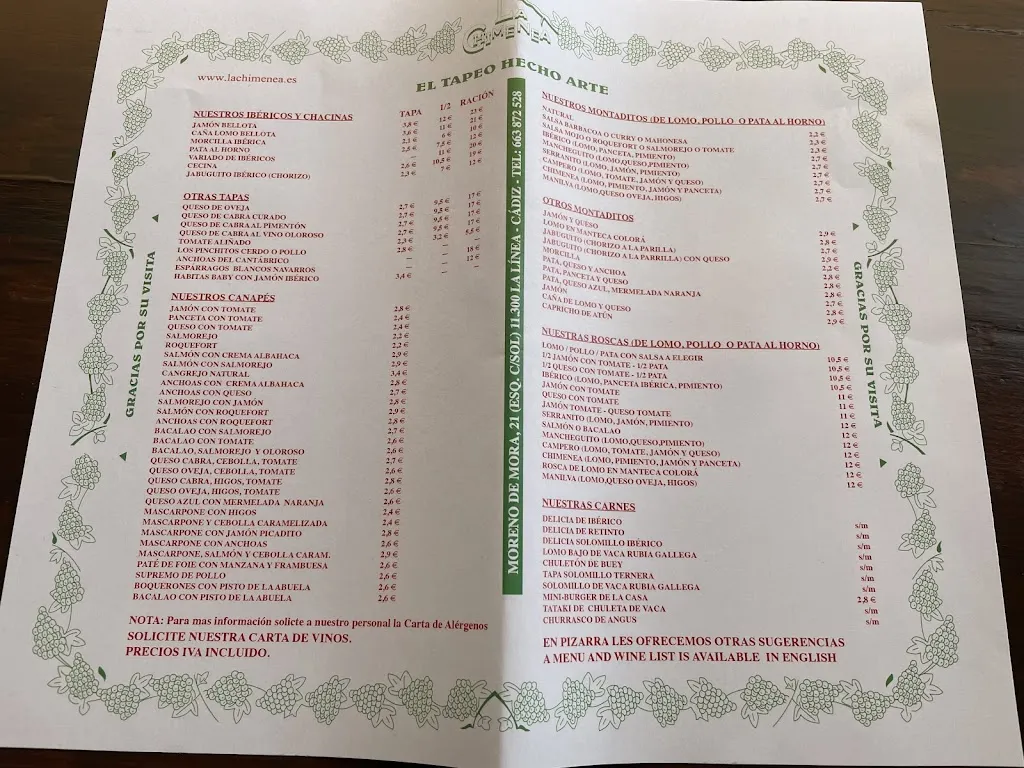 Menü_Bar La Chimenea_Línea de la Concepción La_Bild_2