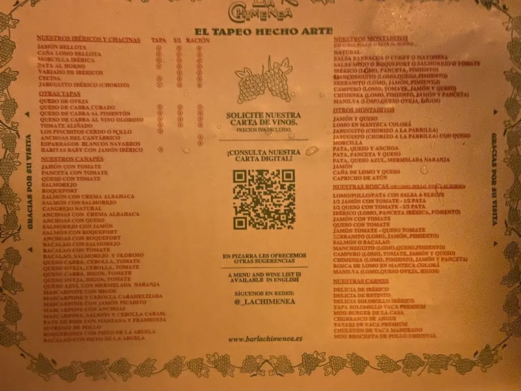 Menü_Bar La Chimenea_Línea de la Concepción La_Bild_4