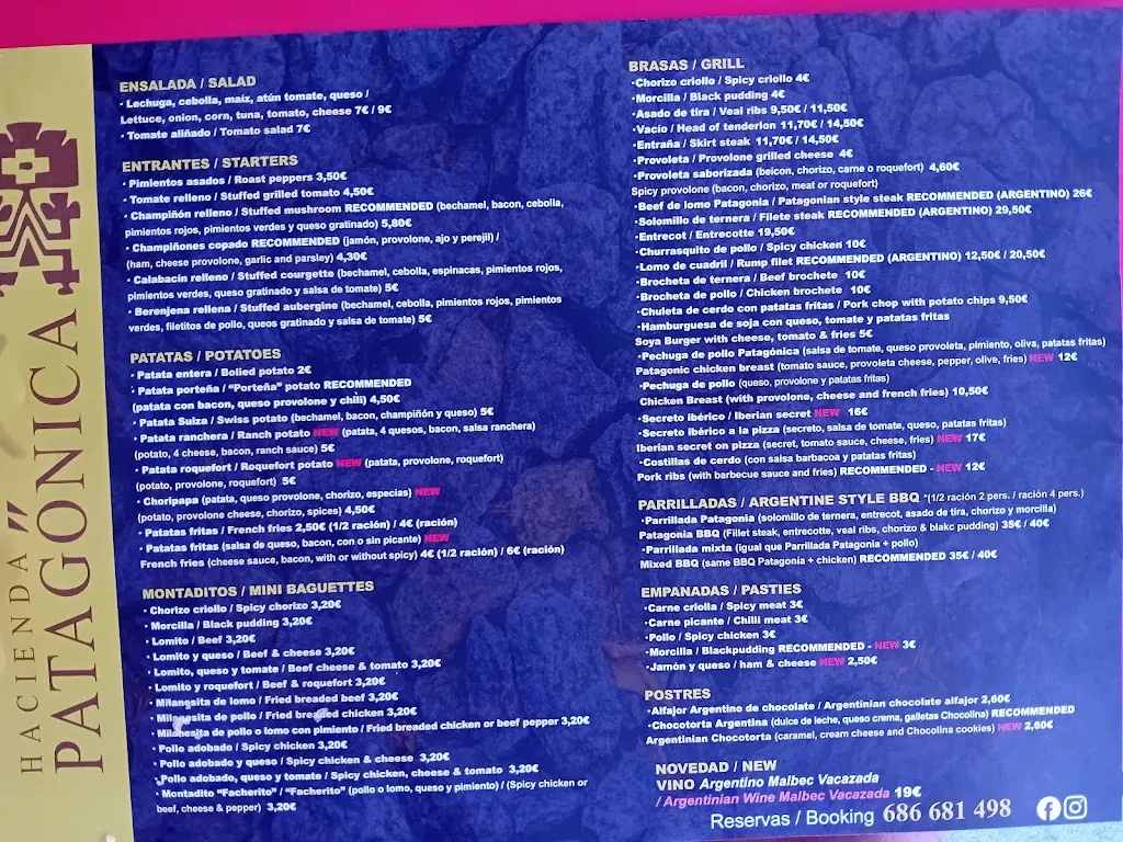 Menu_Restaurante de Carnes Hacienda Patagonica_Línea de la Concepción La_image_2