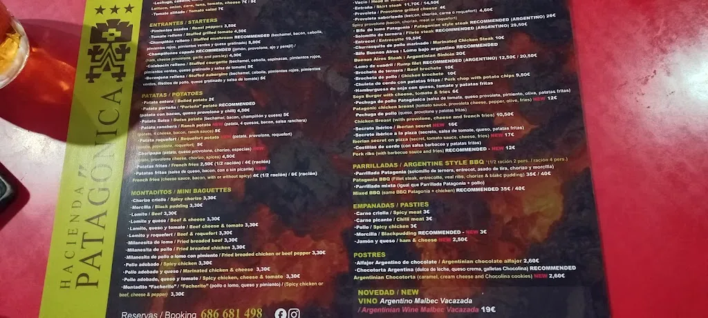 Menu_Restaurante de Carnes Hacienda Patagonica_Línea de la Concepción La_image_4