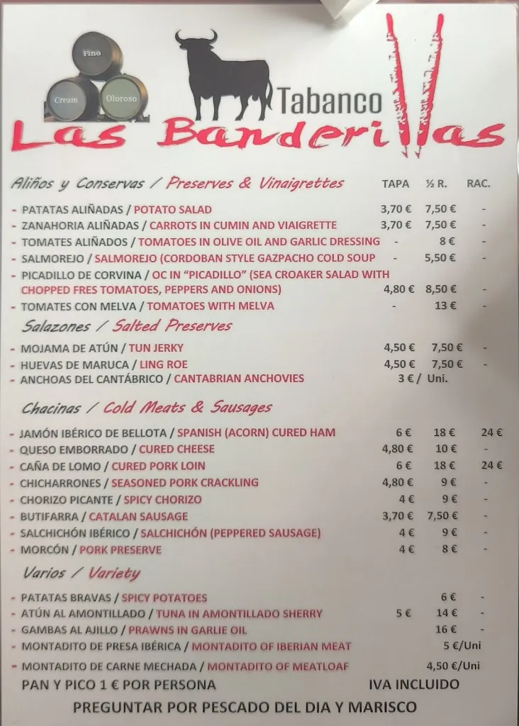 Menü_Las Banderillas_Jerez de la Frontera_Bild_2
