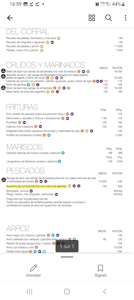 Menu_Bar & Restaurante Albores_Jerez de la Frontera_image_3