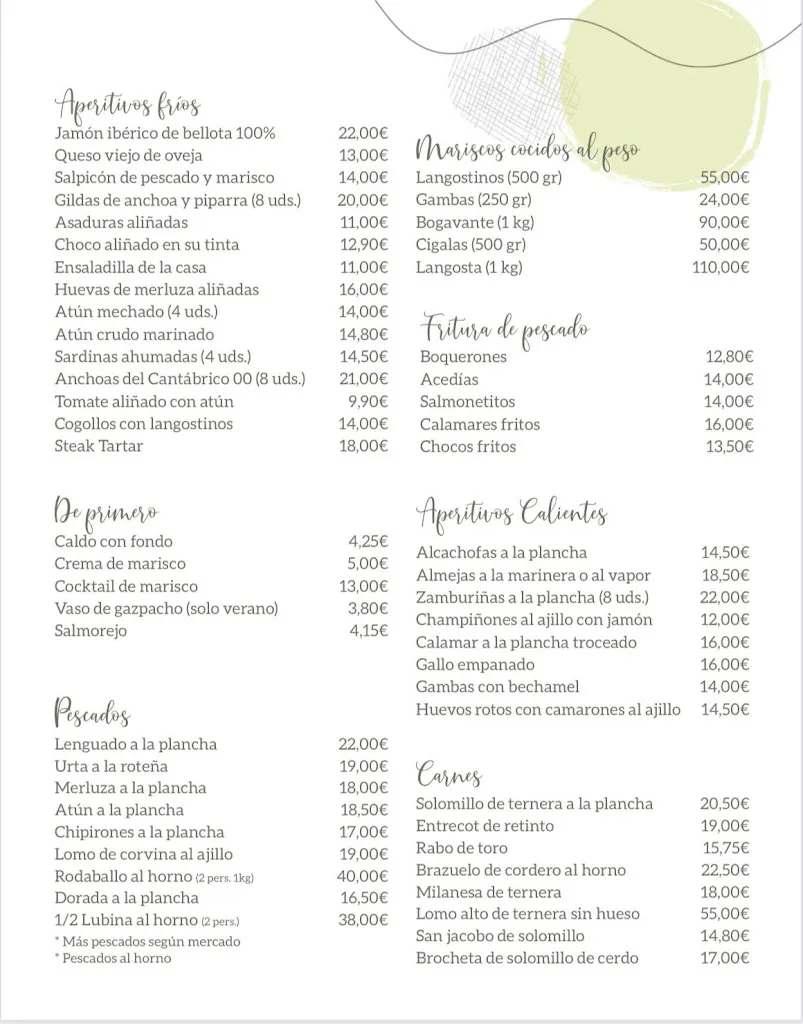 Menu_Restaurante La Tasca_Jerez de la Frontera_image_1