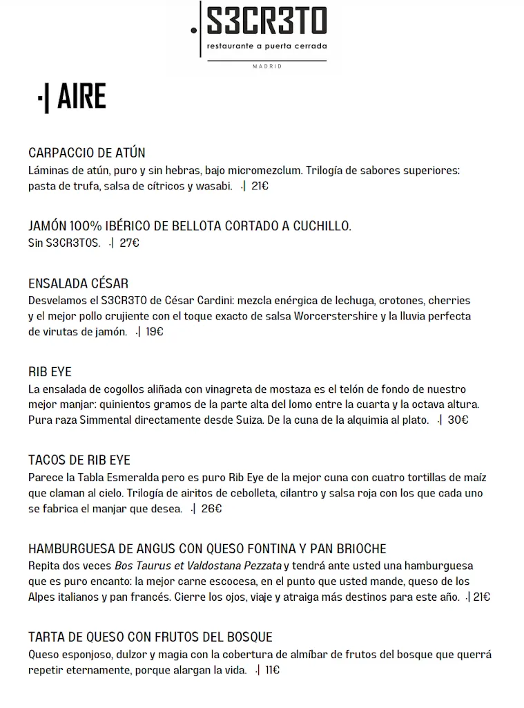 Menu_·l S3CR3TO Madrid_Ares_immagine_4