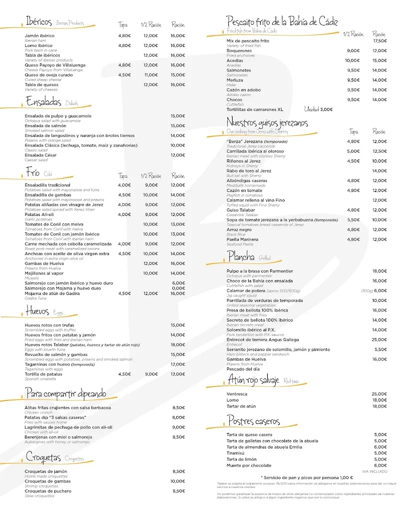 Menu_Tala Bar_Jerez de la Frontera_image_1