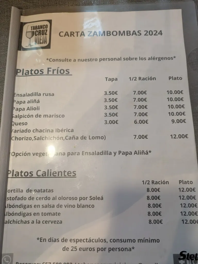 Menu_Tabanco Cruz Vieja_Jerez de la Frontera_immagine_2