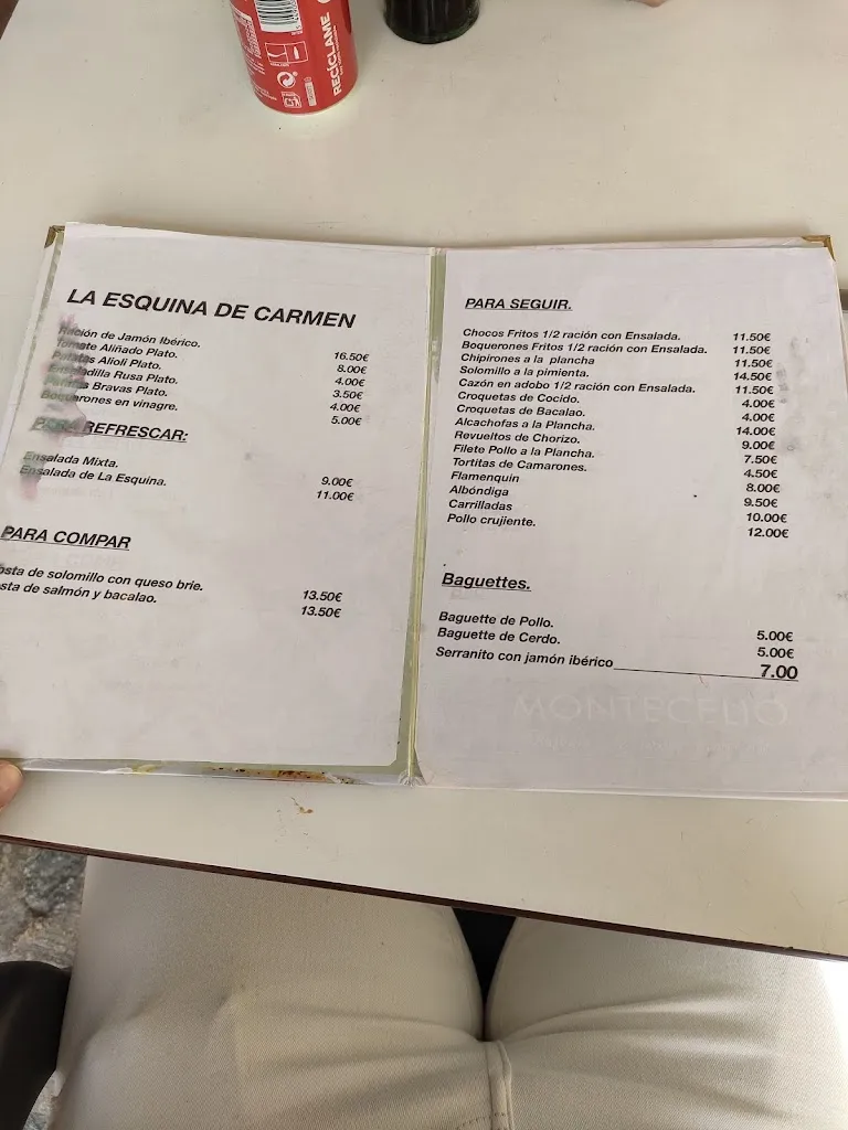 Menu_La Esquina del Carmen_Prado del Rey_image_1