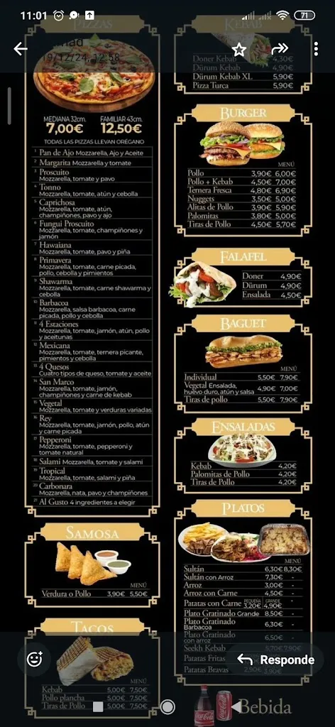 Menu_The Palace kebab_Prado del Rey_image_2