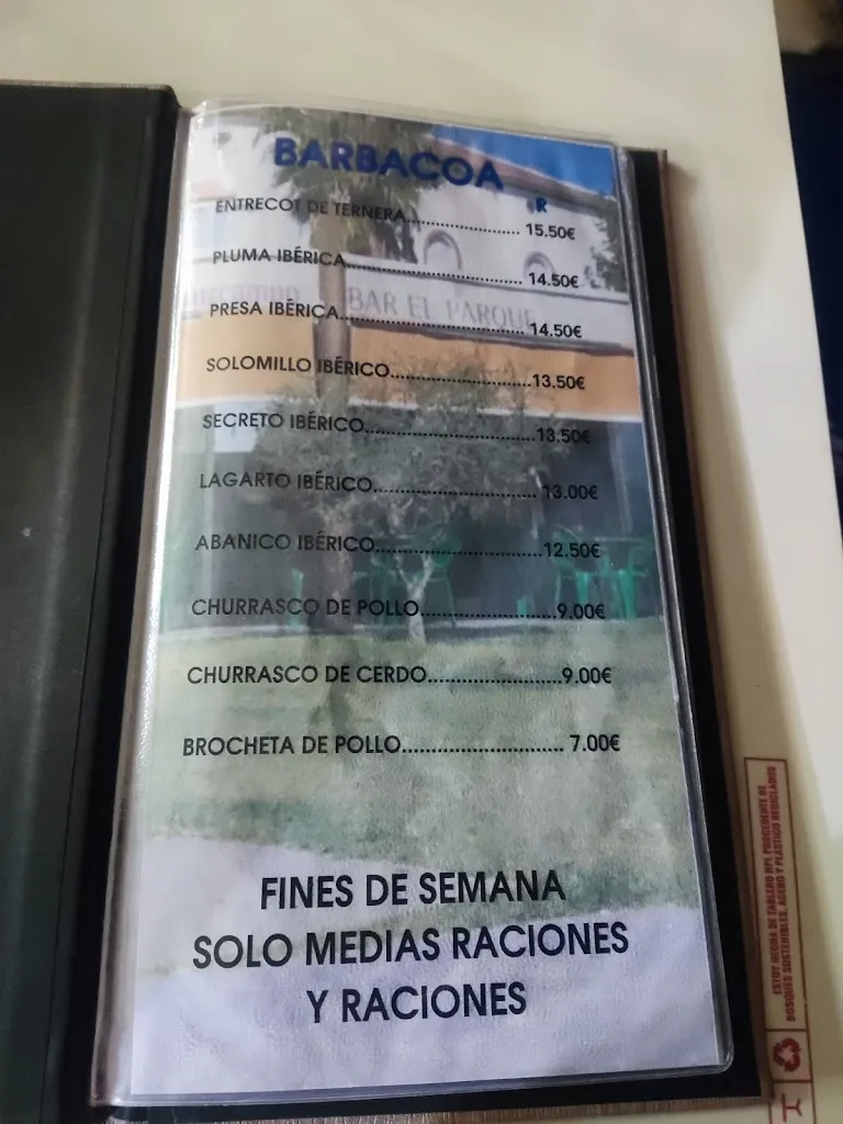 Menu_Bar El Parque_Olvera_image_4