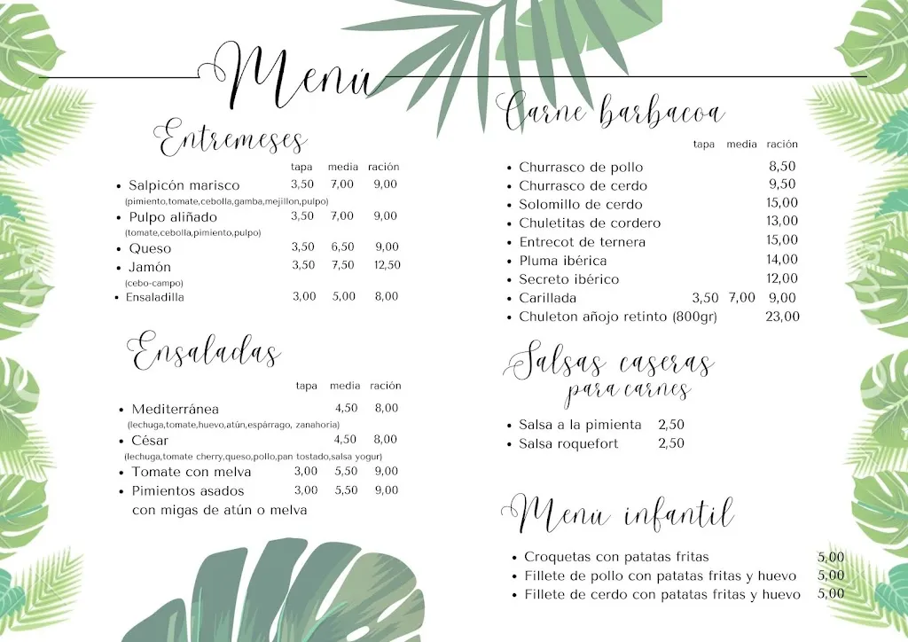 Menu_Bar Restaurante la Piscina_Olvera_image_2