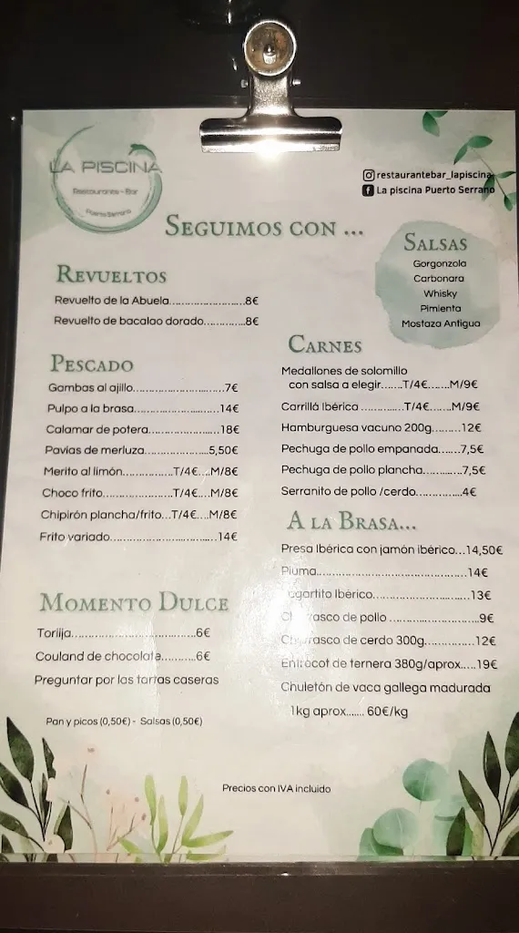 Menu_Restaurante Bar La Piscina_Puerto Serrano_image_1