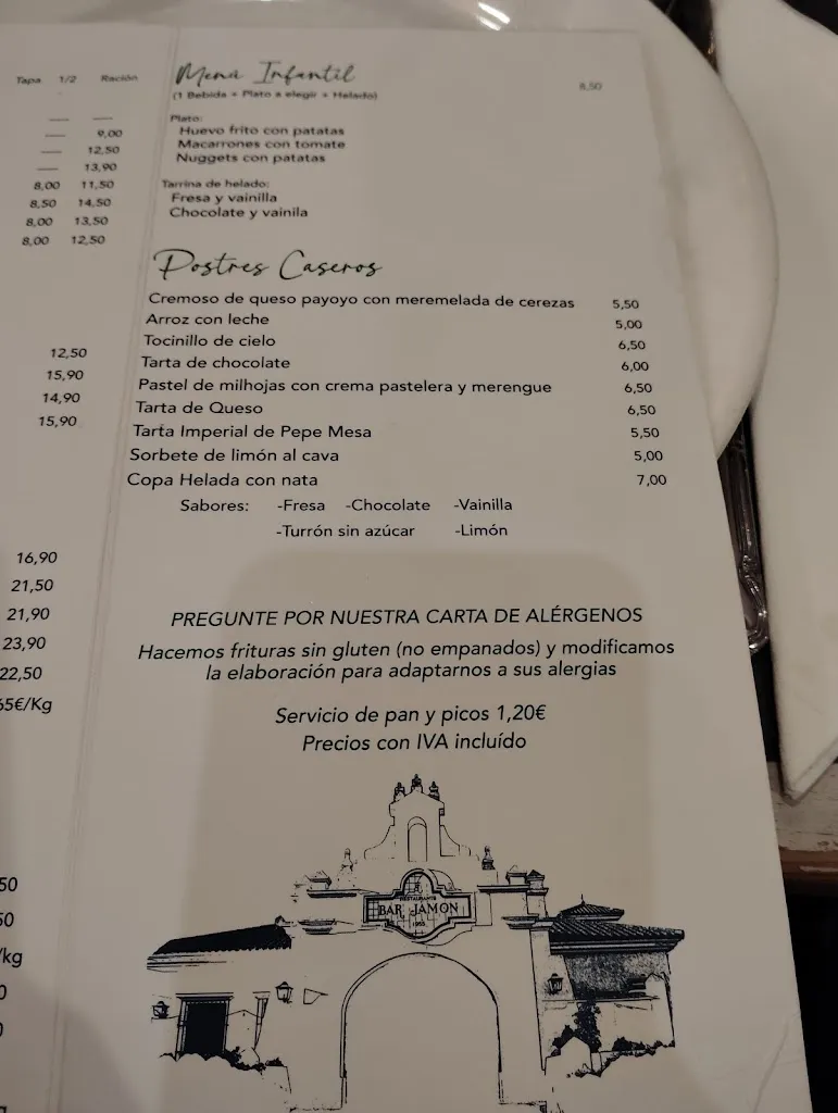 Menu_Restaurante Bar Jamón_Puerto de Santa María El_immagine_2