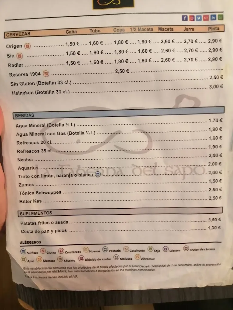 Menu_La Taberna del Sapo_Puerto de Santa María El_immagine_4