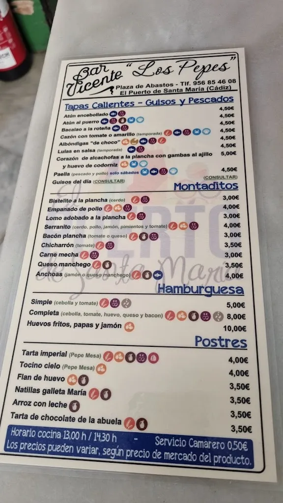 Menu_Bar Vicente Los Pepes_Puerto de Santa María El_image_2