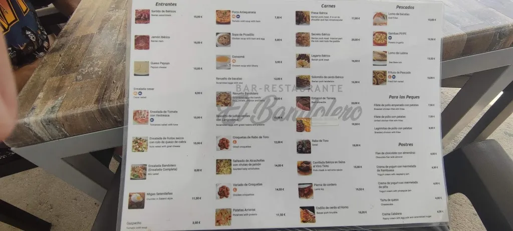 Menu_Bar Restaurante Cueva El Bandolero_Setenil de las Bodegas_image_2