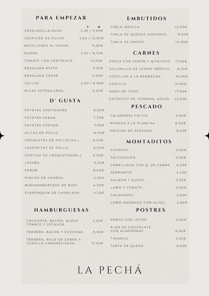 Menu_La Pechá Street Food_Setenil de las Bodegas_immagine_1