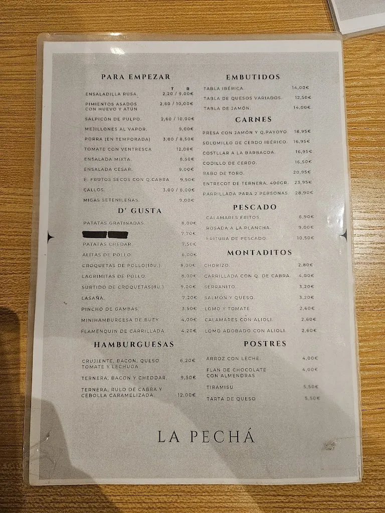 Menu_La Pechá Street Food_Setenil de las Bodegas_immagine_2