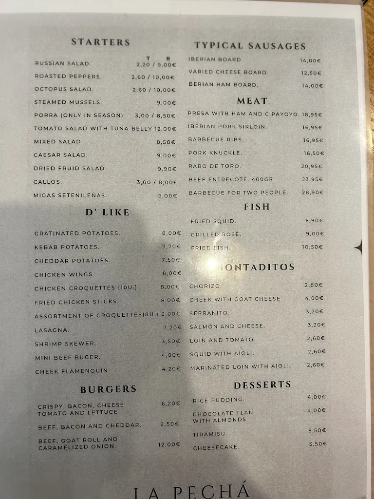 Menu_La Pechá Street Food_Setenil de las Bodegas_immagine_3