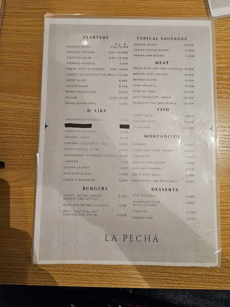 Menu_La Pechá Street Food_Setenil de las Bodegas_immagine_4