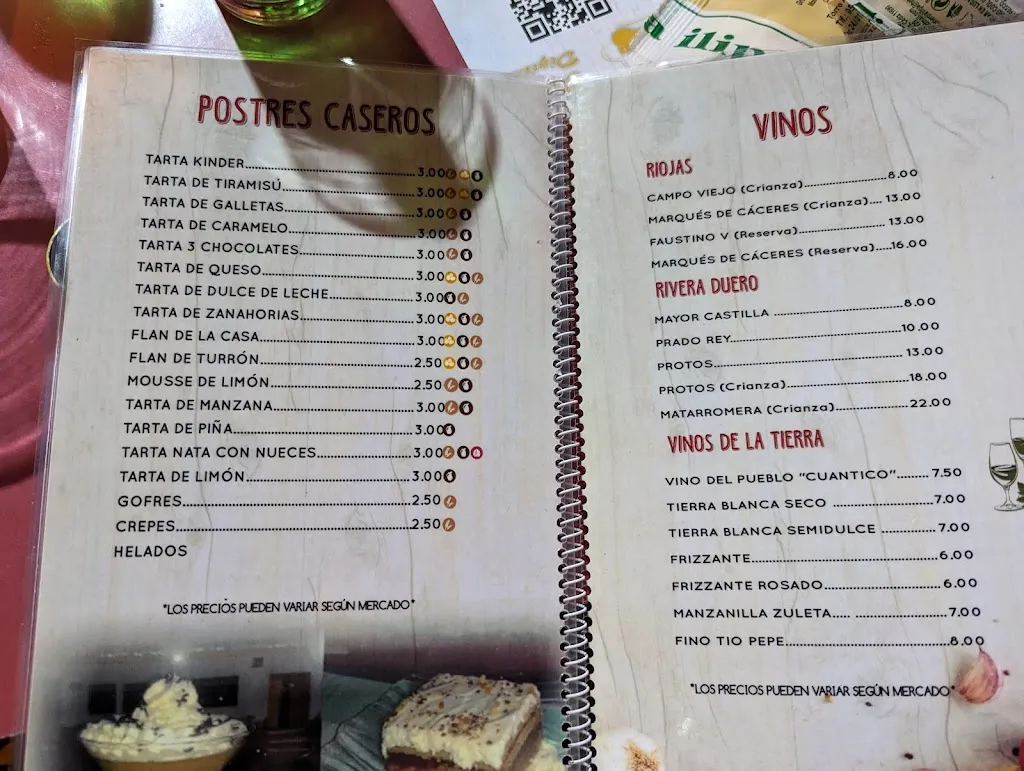 Menu_Bar Restaurante Chema_Torre Alháquime_image_1