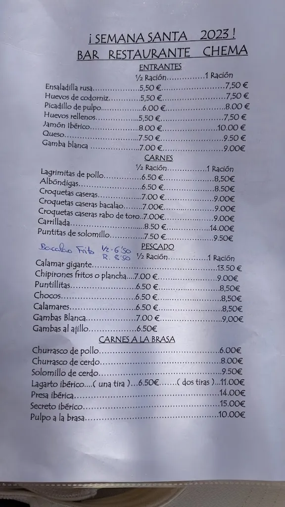 Menu_Bar Restaurante Chema_Torre Alháquime_image_4