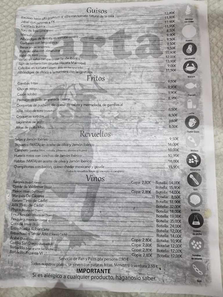 Menu_Bar Casa Marta_Puerto Real_image_1