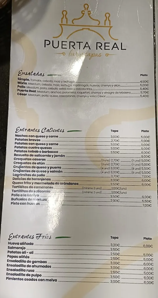 Menu_Puerta Real (Bar&Tapas)_Puerto Real_immagine_1