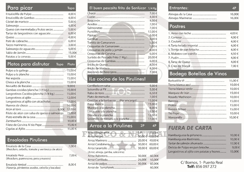 Menu_Bar Los Pirulines en Puerto Real_Puerto Real_image_1