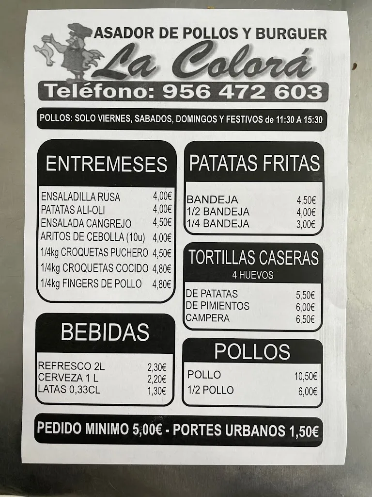 Menu_Asador De Pollos La Colora_Puerto Real_image_2