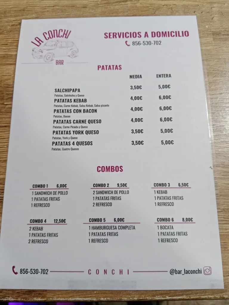 Menu_Bar la Conchi_Puerto Real_image_1