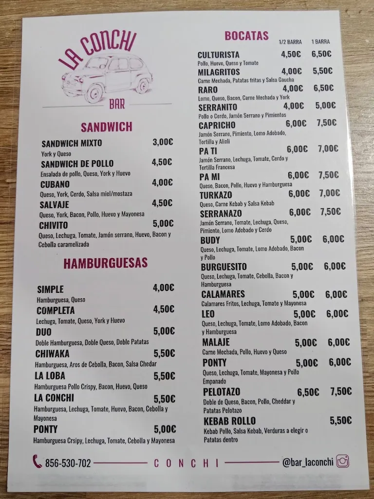 Menu_Bar la Conchi_Puerto Real_image_2