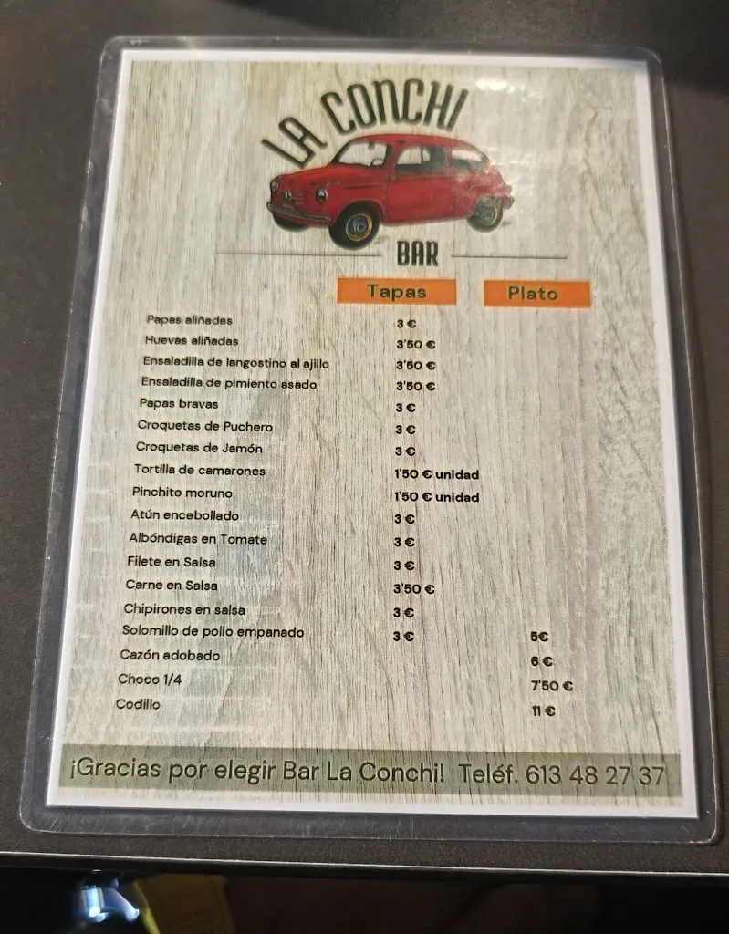 Menu_Bar la Conchi_Puerto Real_image_3