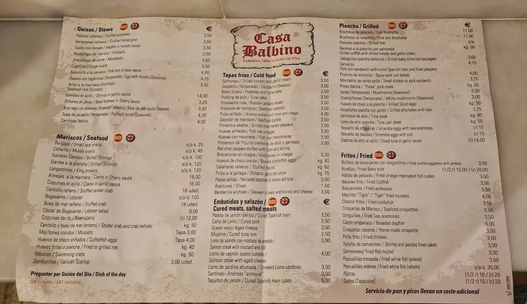 Menu_Casa Balbino_Sanlúcar de Barrameda_image_2