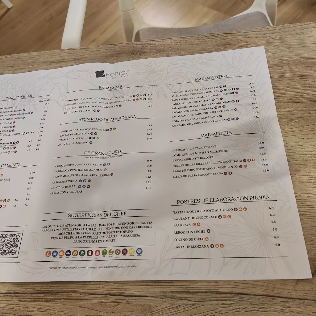 Menu_PORTO 7 RESTAURANTE_Sanlúcar de Barrameda_immagine_4