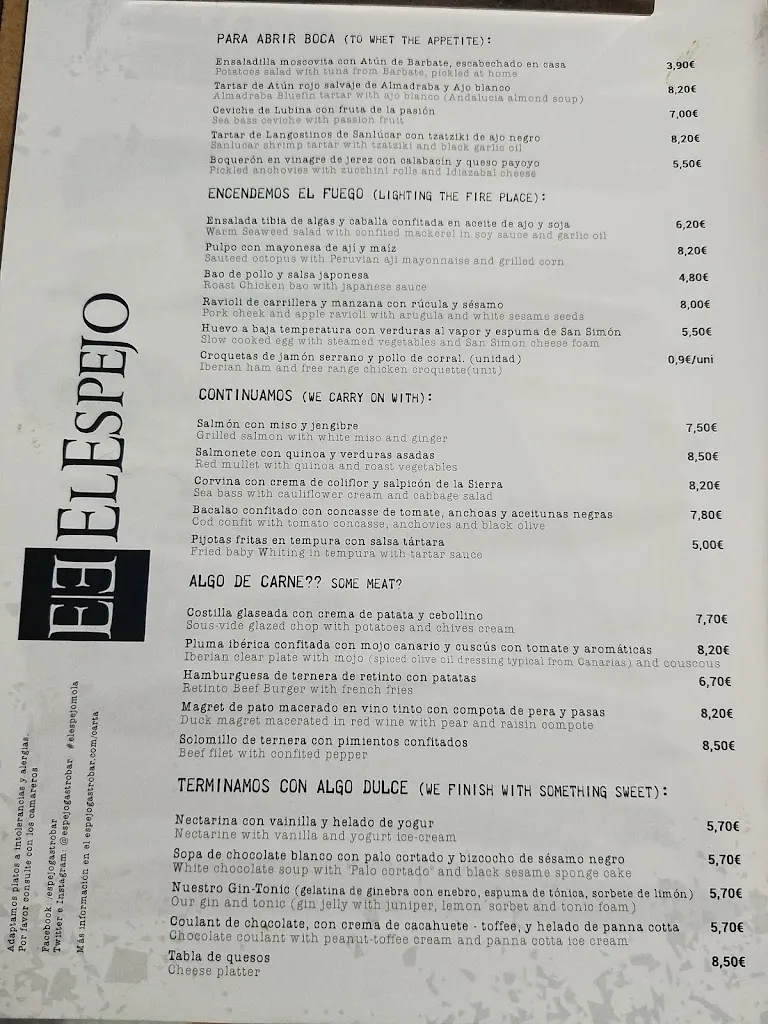 Menu_El Espejo - Sanlúcar_Sanlúcar de Barrameda_image_1