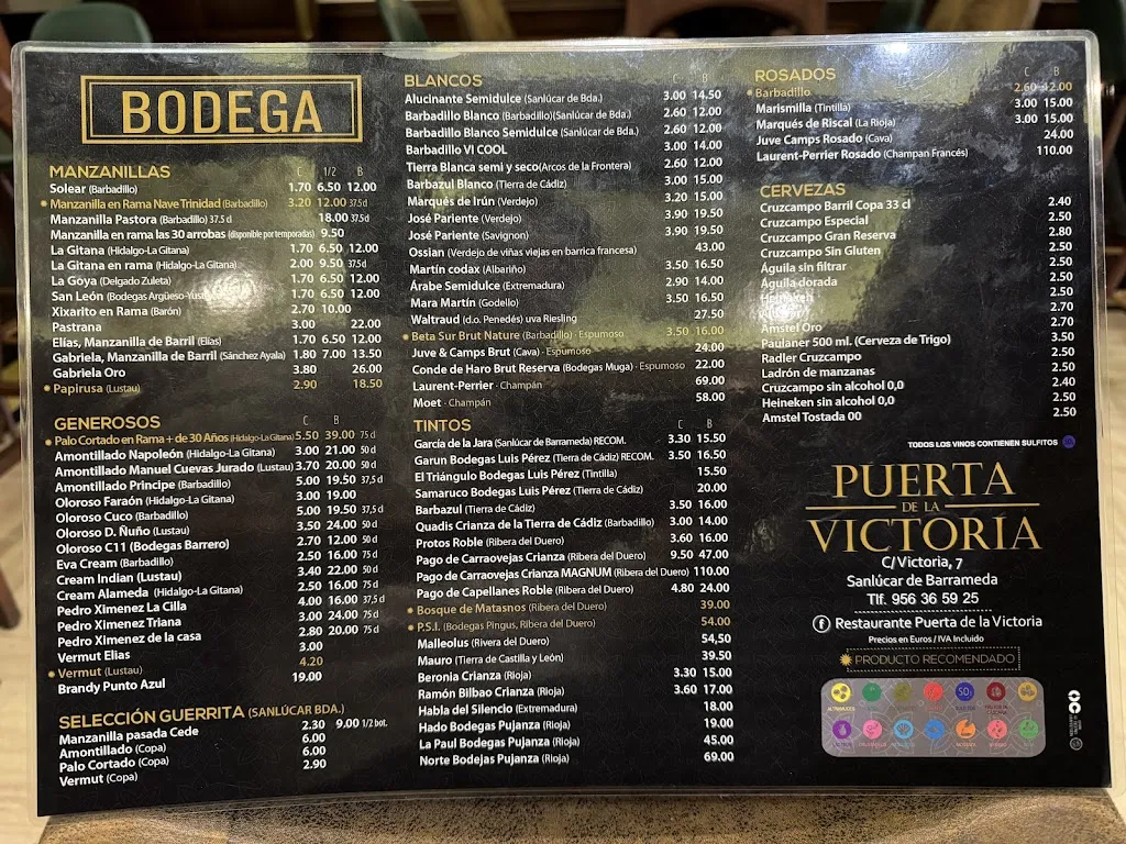 Menü_Puerta de la Victoria - Taberna / Restaurante_Sanlúcar de Barrameda_Bild_2