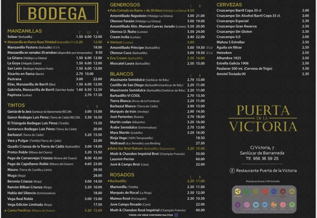 Menü_Puerta de la Victoria - Taberna / Restaurante_Sanlúcar de Barrameda_Bild_4