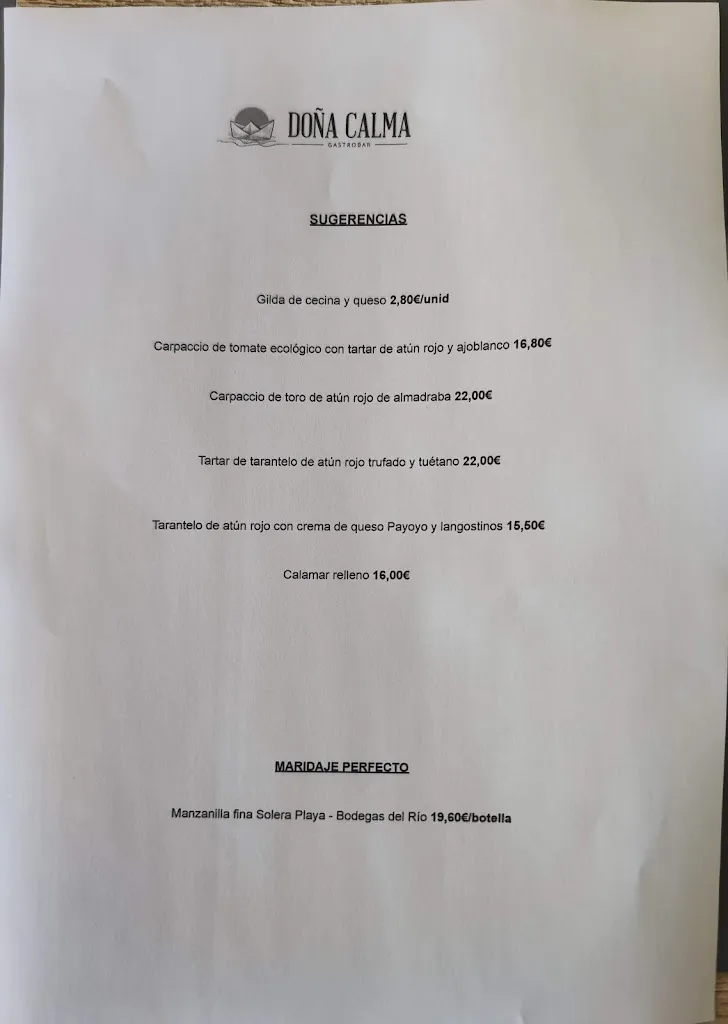 Menu_Doña Calma Gastrobar_Sanlúcar de Barrameda_image_2